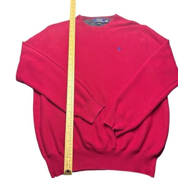Polo Ralph Lauren Pima Cotton Men’s Sweater XL Red Crew Neck Knit Preppy Golf - Picture 6 of 8
